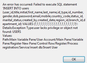 Error save 